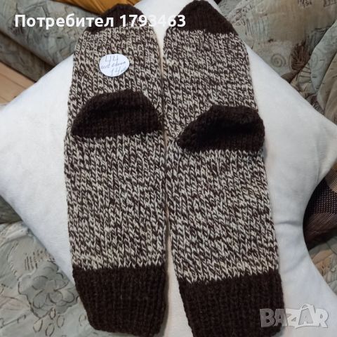 Ръчно плетени мъжки чорапи от вълна размер 44