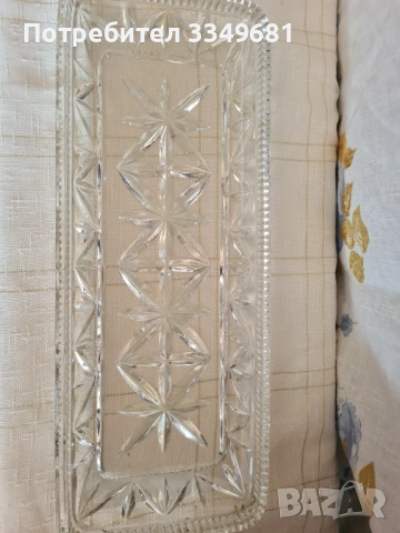 Старо кристално плато за сладки , снимка 2 - Антикварни и старинни предмети - 53845163