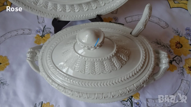 Супник бяла глазирана керамика, ръчно изработен , внос от  Италия.  , снимка 10 - Аксесоари за кухня - 52693813