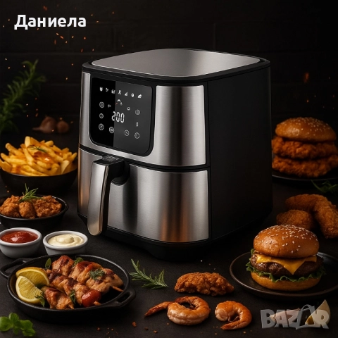 Еър фрайър Scheffler LQ-5001BS – 5.5L здравословно готвене с до 80% по-малко мазнина, снимка 3 - Фритюрници - 51944260