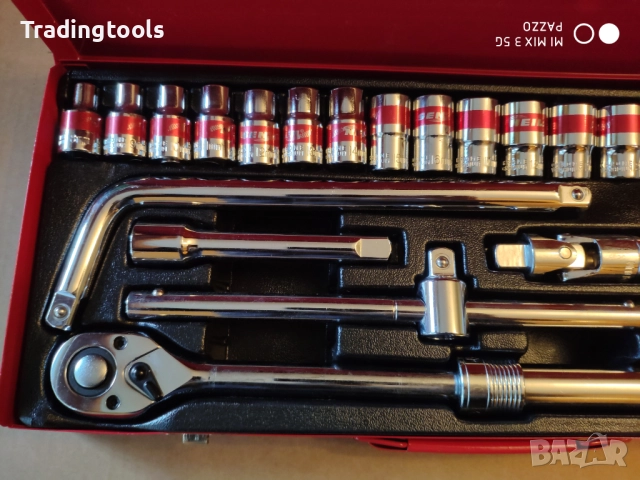 NEILSEN TOOLS гедоре /гидория 1/2 26части качествени вложки камъни комплект метална кутия, снимка 5 - Гедорета - 52855990