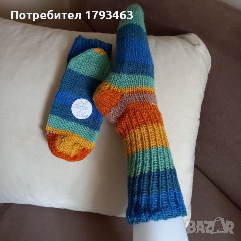 Ръчно плетени дамски чорапи размер 38, снимка 1 - Дамски чорапи - 46443258