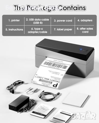 Нов Bluetooth термален принтер за етикети 4x6 за малък бизнес, снимка 6 - Принтери, копири, скенери - 46451545