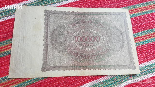 Банкнота 100000 марки 1923, снимка 2 - Нумизматика и бонистика - 52050192