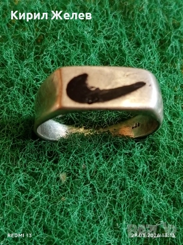Модерен сребърен пръстен с лого NIKE стил и елегантност 42140, снимка 3 - Пръстени - 54013845