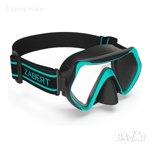 Маска за плуване ZABERT M1 с платнена каишка, закалена стъклена леща, маска за гмуркане за възрастни, снимка 1