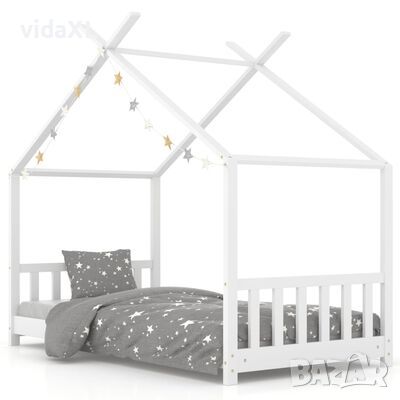 vidaXL Рамка за детско легло, бяла, бор масив, 80x160 см(SKU:283350, снимка 1 - Спални и легла - 45524680