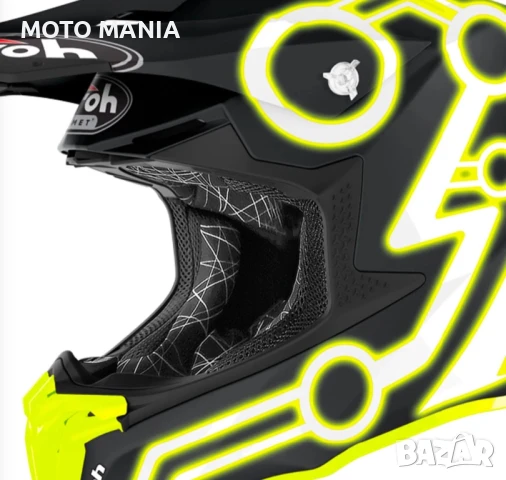 Мотокрос каска Airoh Twist 2.0 NEON YELLOW MATT, снимка 4 - Други спортове - 50482907