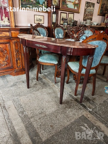 Елегантна класическа конзола с мрамор, снимка 7 - Маси - 53690703