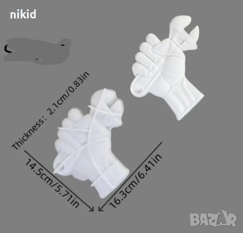 Гаечен ключ в ръка инструмент майстор монтьор Голям силиконов молд форма фондан гипс шоколад смола, снимка 3 - Форми - 53953411