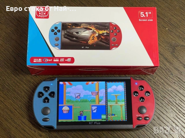 Преносима игрова конзола Game Boy, 4,3" Дисплей, 20000 Вградени игри, 20Х10Х2см, Червен/син