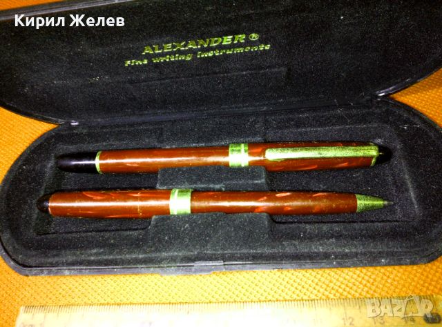 ALEXANDER ® Fine writing instruments ЛУКСОЗЕН КОМПЛЕКТ ПОЗЛАТЕНИ ПИСАЛКА и ХИМИКАЛКА 47079, снимка 7 - Други ценни предмети - 46774751