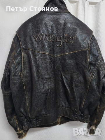 Мъжко Vintage кожено яке от естествена кожа WRANGLER р-р XL, снимка 9 - Якета - 52464296