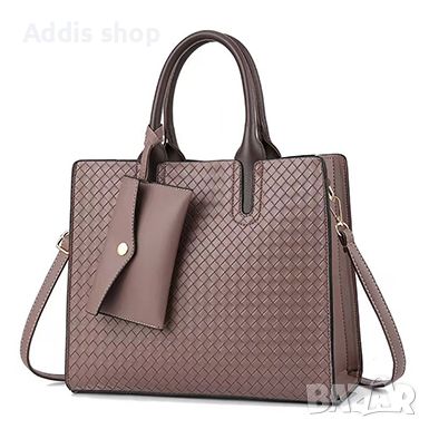Дамска тънка правоъгълна чанта - текстурирана повърхност / три презрамки, 6цвята , снимка 6 - Чанти - 45139900