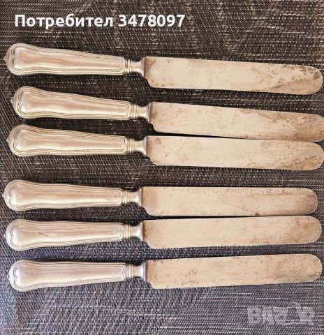 Комплект 6 бр ножове BERNDORF Никелово сребро.  Алпака, снимка 3 - Антикварни и старинни предмети - 46408072