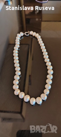 Колие с истински перли, снимка 2 - Колиета, медальони, синджири - 53937555