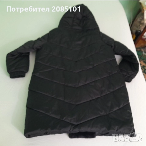 Дамско черно зимно яке с качулка, снимка 6 - Якета - 52146782