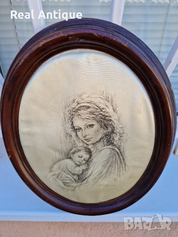 Чудесна италианска авторска картина върху коприна- Джузепе Тарантино , снимка 6 - Картини - 51470945