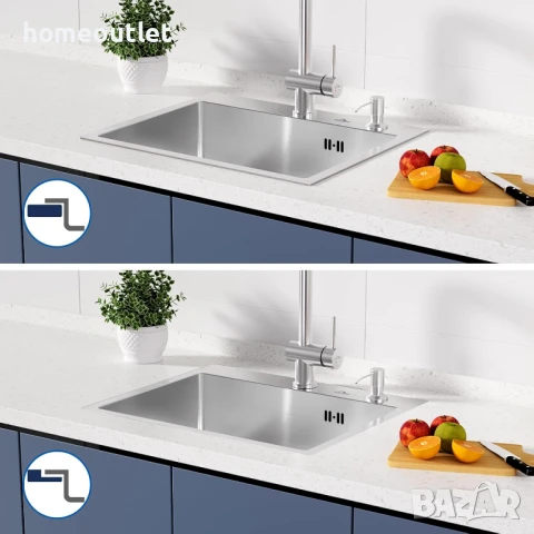 ПРОМОЦИЯ Кухненска мивка за вграждане AURALUM (KITCHEN SINK) 913258-06-JZF0601, снимка 2 - Аксесоари за кухня - 50686017