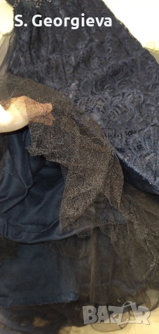 Тъмносиня абитюриентска рокля с тюл, снимка 3 - Рокли - 54282720