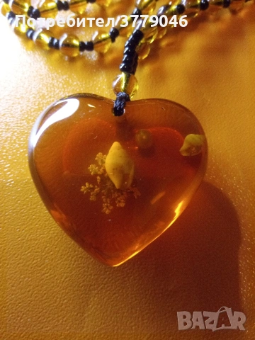 Медальон с кехлибар , снимка 2 - Колиета, медальони, синджири - 53455059