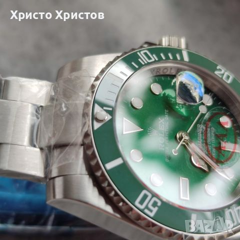 Мъжки луксозен часовник Rolex Submariner Date Hulk Oystersteel Green Dial Men's Watch 116610LV-0002, снимка 7 - Мъжки - 46201319