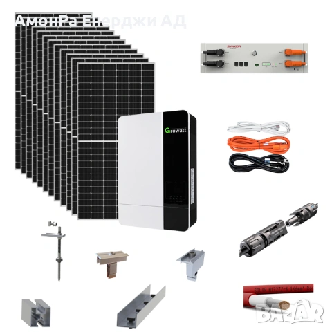 Фотоволтаична система 5kW KT-SPF5-A410-B5, за битумен покрив