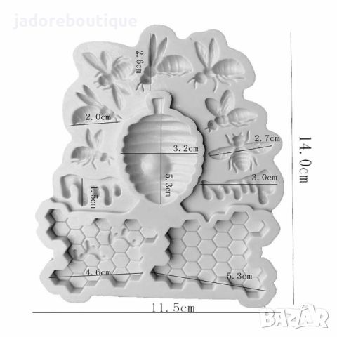 Силиконов молд голям Медна пита, пчели, кошер, снимка 3 - Форми - 45852663