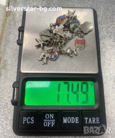 Сребърна гривна с талисмани , снимка 3 - Гривни - 52662784