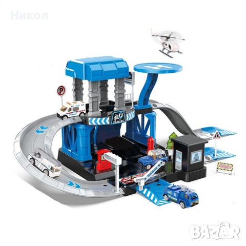 Полицейски паркинг на два етажа и 3 машини, снимка 2 - Коли, камиони, мотори, писти - 53844074