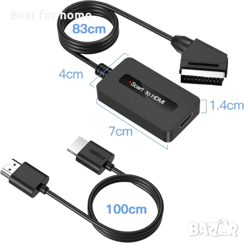 SCART към HDMI конвертор, мъжки SCART вход/HDMI изход, поддържащ Full HD , снимка 7 - Стойки, 3D очила, аксесоари - 51846730