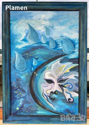 УНИКАТ АБСТРАКТНА КАРТИНА МАСЛО ПОДПИСАНА