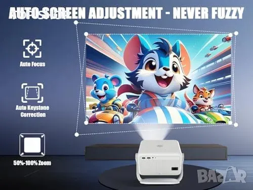 Нов 400 ANSI Проектор – 1080P, Автофокус, Гейминг и Кино Изживяване, снимка 5 - Плейъри, домашно кино, прожектори - 49638571