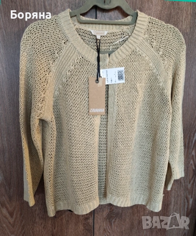 Zavanna нова къса жилетка плетиво с брошка тип Max Mara, снимка 9 - Жилетки - 53724956