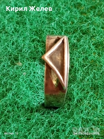 Стилен сребърен пръстен майсторска ръчна изработка 45559