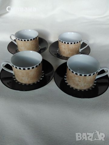 комплект 4 чаши и 4 ри чинийки за кафе