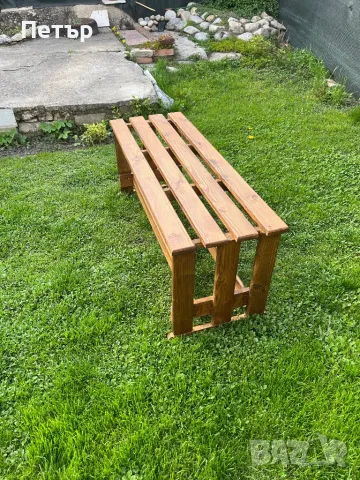 Градинска пейка изцяло от дърво, снимка 5 - Градински мебели, декорация  - 49931734