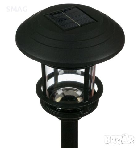 LED слънчев фенер соларна лампа бяла светлина пластмаса черен 33 см, снимка 3 - Соларни лампи - 45823049