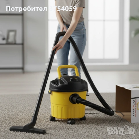 Мощна прахосмукачка за сухо и мокро почистване с 10L контейнер, снимка 3 - Прахосмукачки - 53124953