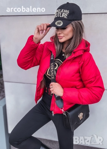 Дамско късо удобно яке с качулка , снимка 6 - Якета - 51783408