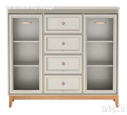 Витрина WINDSOR W-7 кашмир/натурален дъб Код P1650