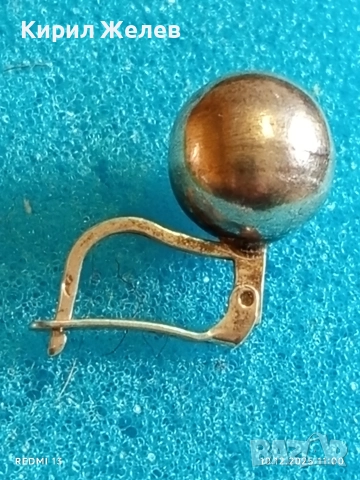 Стара сребърна Английска обеца ръчна изработка 26501, снимка 4 - Обеци - 52718895