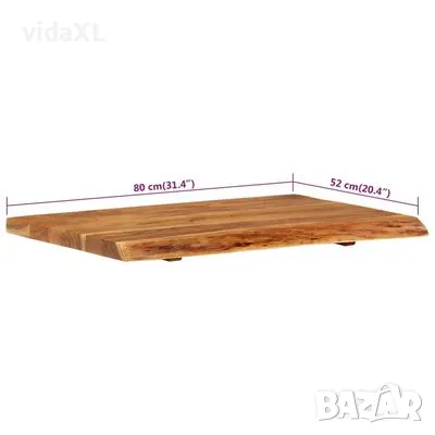 vidaXL Плот за баня, акация масив, 80x52x3,8 см (SKU:286320), снимка 4 - Железария - 48373649