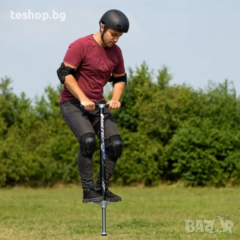 Пого стик, 95x24x6 см, черен Relaxdays 122 см, снимка 2 - Фитнес уреди - 53761149