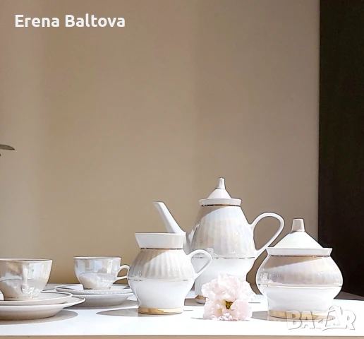 💛🌼🌟 Порцелан фин  Ссср сервиз за кафе 