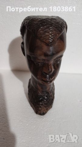 Бюст на мъж африканец от абанос, снимка 1 - Антикварни и старинни предмети - 44438812