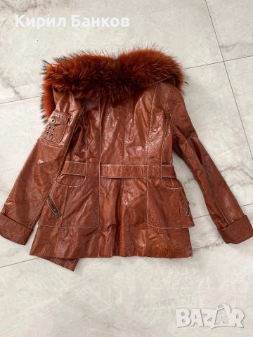 Дамско яке от телешки бокс и яка от лисица, Padova, размер S, снимка 6 - Палта, манта - 52182961