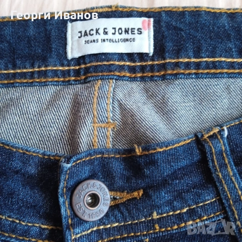 НОВИ БЕЗ ЕТИКЕТ JACK&JONES W36/L30 оригинални дънки Slim Straight Fit Indigo Jeans, снимка 4 - Дънки - 53857590