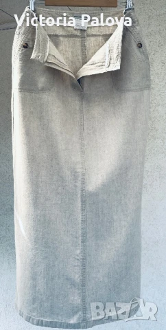 Модерна кройка пола FRANCO CALLEGARI груб лен, снимка 14 - Поли - 51030481