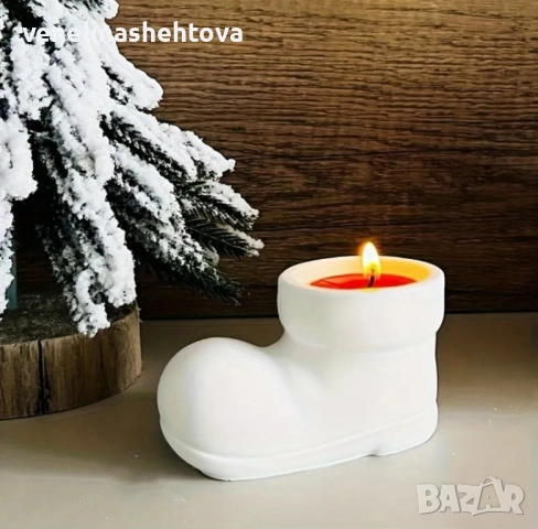 3D Ботуш силиконов молд форма свещи гипс сапун смола фондан шоколад